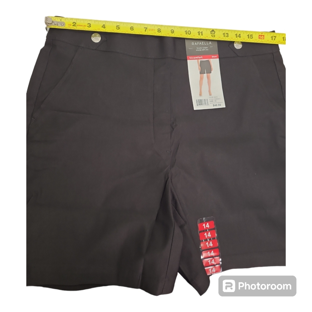 Rafaella Ladies Stretch Bermuda Black Shorts Size 14 New - Picture 7 of 11